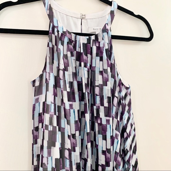 WHBM Colorblock Halter Draped Shift Dress - Picture 2 of 9